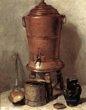  Baptiste Oil Painting - The Copper Drinking Fou Jean Baptiste Simeon Chardin still life
